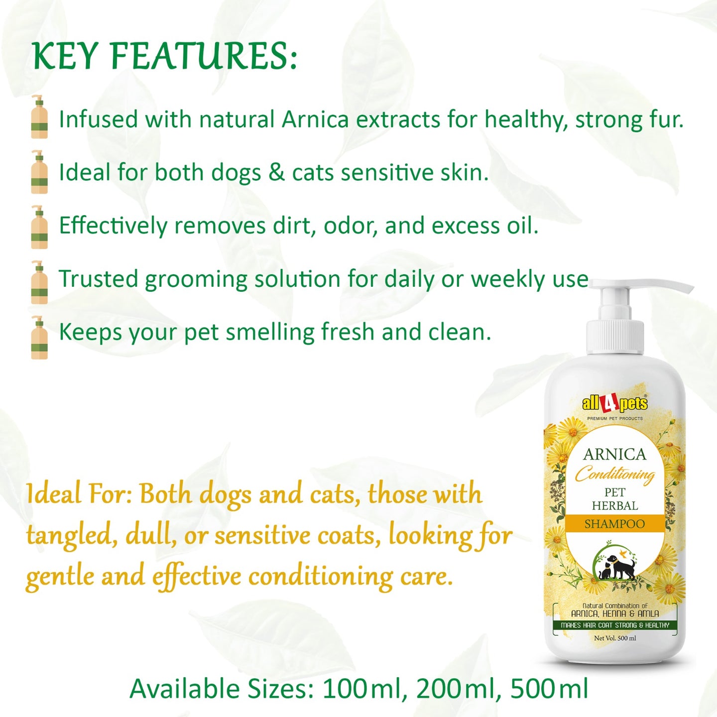 All4pets Arnica Conditioning Dog Shampoo
